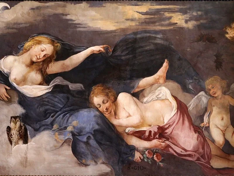 1592-Giovanni Mannozzi, detto Giovanni da San Giovanni - La notte, aurora e un amorino - Museo Bardini - Palazzo Pucci,, Firenze